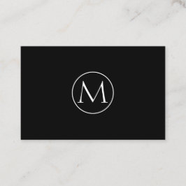 Schwarze Minimal-Monogram-Visitenkarte Visitenkarte