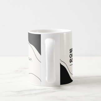 Schwarze minimalistische Kaffeetasse – Trinke, lad