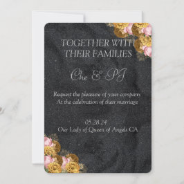 Schwarze Minimalistische klassische Hochzeit Einladung