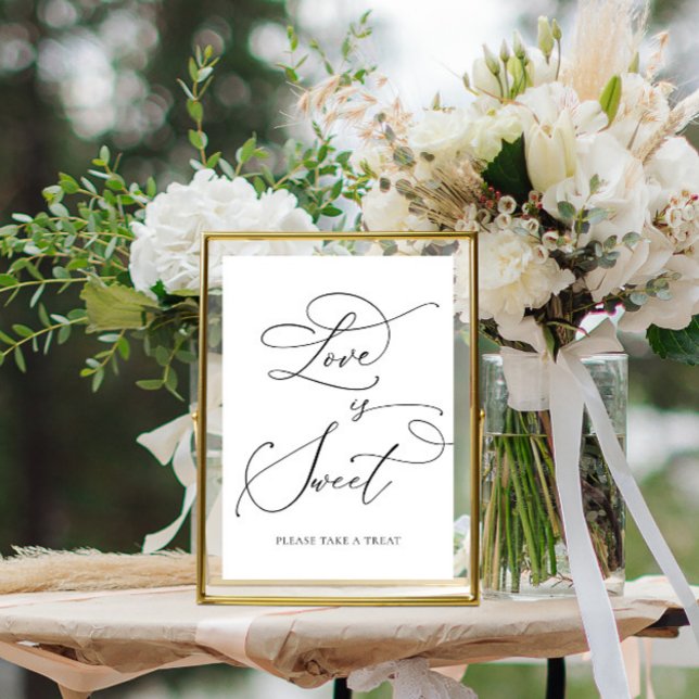 Schwarze Minimalistische Liebe ist Sweet Dessert B Fotodruck (Von Creator hochgeladen)