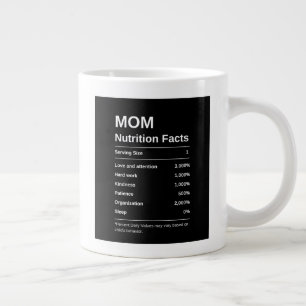 Schwarze Minimalistische Mama Ernährung Fakten Typ Jumbo-Tasse