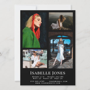 Schwarze Minimalistische Modell Actor 4 Foto Comp 