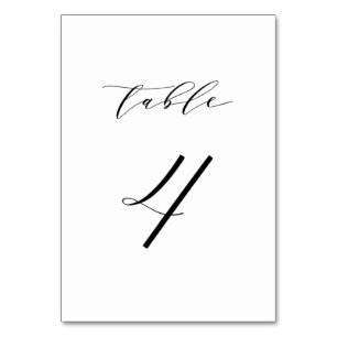 Schwarze minimalistische Schrift Hochzeit Tisch Nu Tischnummer