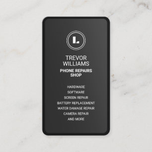 Schwarze minimalistische Telefonform Visitenkarte