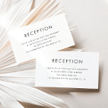 Schwarze Minimalistische Typografie Hochzeitsempfa Begleitkarte<br><div class="desc">Lass den Gästen mit dieser individuell gestaltbaren Hochzeitsempfangskarte über Ihre Empfang-Details Bescheid. Es zeichnet sich durch minimalistische Typografie aus. Personalisieren Sie diese,  indem Sie Ihre Daten hinzufügen. Diese minimalistische Empfang-Karte eignet sich perfekt für jede Veranstaltung oder jede Saison.</div>