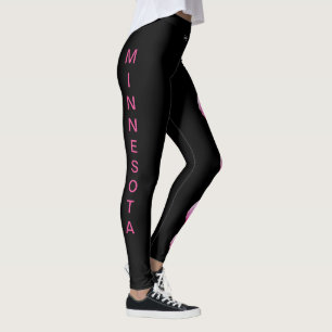 Schwarze Minnesota State Lady Slipper Blumen Leggi Leggings