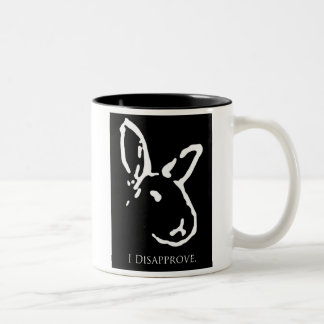 Schwarze missbilligenkaninchen-Tasse Zweifarbige Tasse