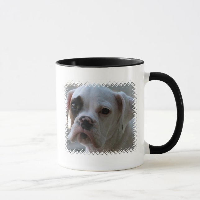 Schwarze mit Augen Boxer-Hundekaffee-Tasse Tasse (Rechts)
