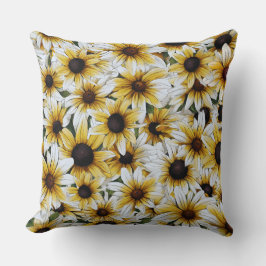 Schwarze Mit Augen Susan-Blume-Kopfkissen Kissen