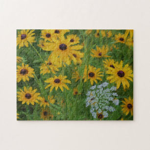 Schwarze Mit Augen Susan Daisy Blume Foto Malerei Puzzle