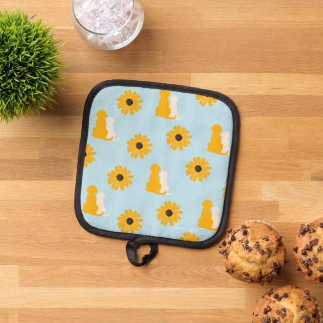 Schwarze Mit Augen Susans und Goldens Pot Holder Topflappen (Oben Unten)