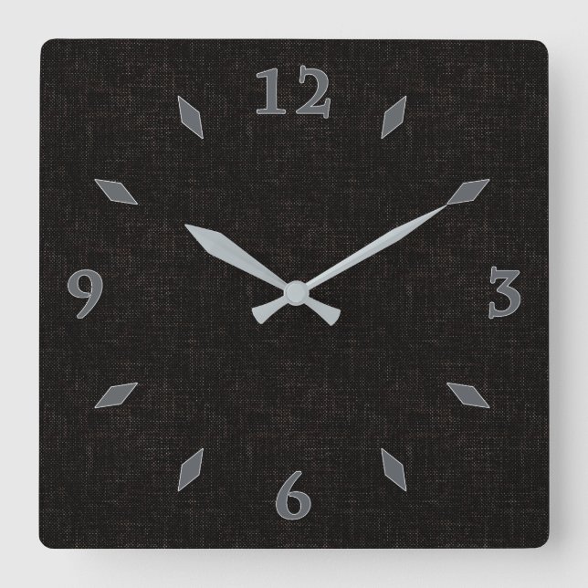 Schwarze, mit Vollfarbe, quadratische Wand Wanduhr (Vorderseite)