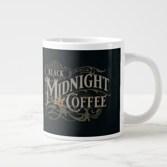 Schwarze Mitternachts-Kaffeetasse Jumbo-Tasse (Rechts)