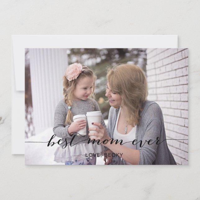 Schwarze Mod Kalligraphie Muttertagskarte Karte (Vorderseite)