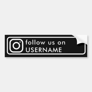 Schwarze moderne benutzerdefinierte Instagram Soci Autoaufkleber