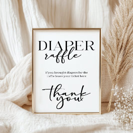 Schwarze moderne einfache Skript-Baby-Shower-Winde Poster