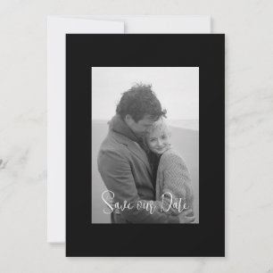 Schwarze moderne Einfachheit S/W-Foto Save The Date