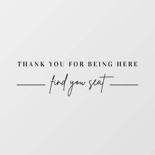 Schwarze, moderne Hochzeitsstift Mirror Decal Fensteraufkleber