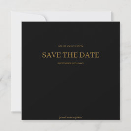Schwarze, moderne Minimalistische Hochzeit rettet Save The Date