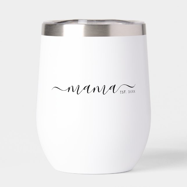 Schwarze moderne Schrift etablierte Mama (Rückseite)