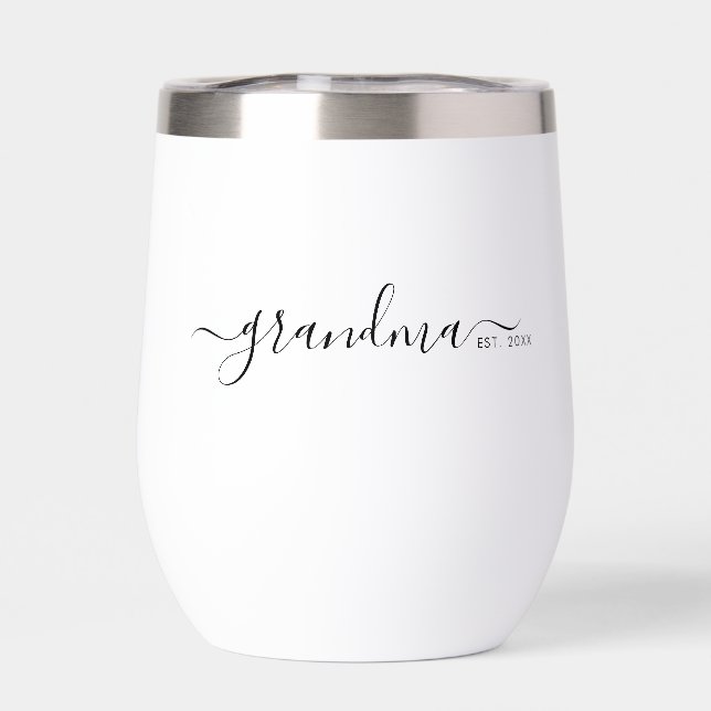 Schwarze moderne Schrift etablierte Oma (Rückseite)