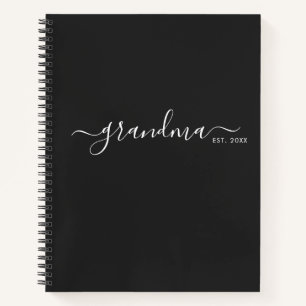 Schwarze moderne Schrift etablierte Oma Notizbuch