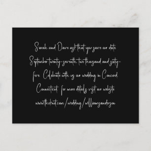 Schwarze moderne Schrift nur Text Rette unser Datu Postkarte