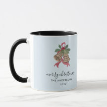 Schwarze moderne Schrift Weihnachts-Foto-Tasse