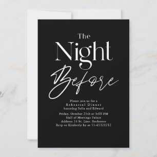 Schwarze moderne Typografie Probeessen Einladung