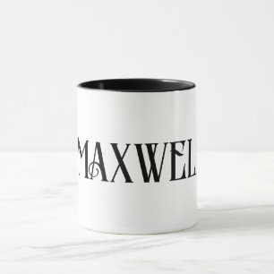 Schwarze moderne typografische Familienname in Fet Tasse