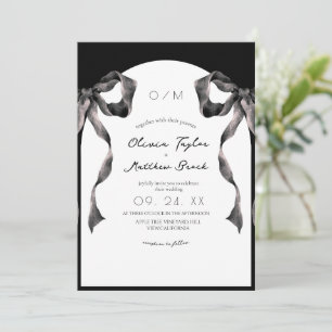 Schwarze moderne Wasserfarbe-Band-Hochzeit Einladung