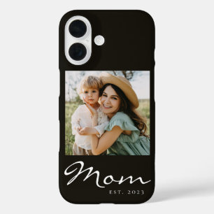 Schwarze Mom Established Schrift Foto Case-Mate iPhone 16 Hülle