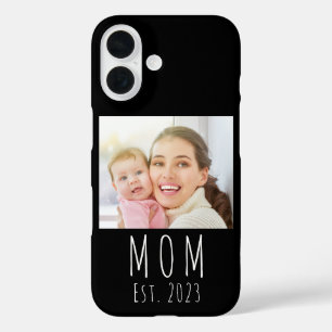 Schwarze Mom Established Schrift Foto Case-Mate iPhone 16 Hülle