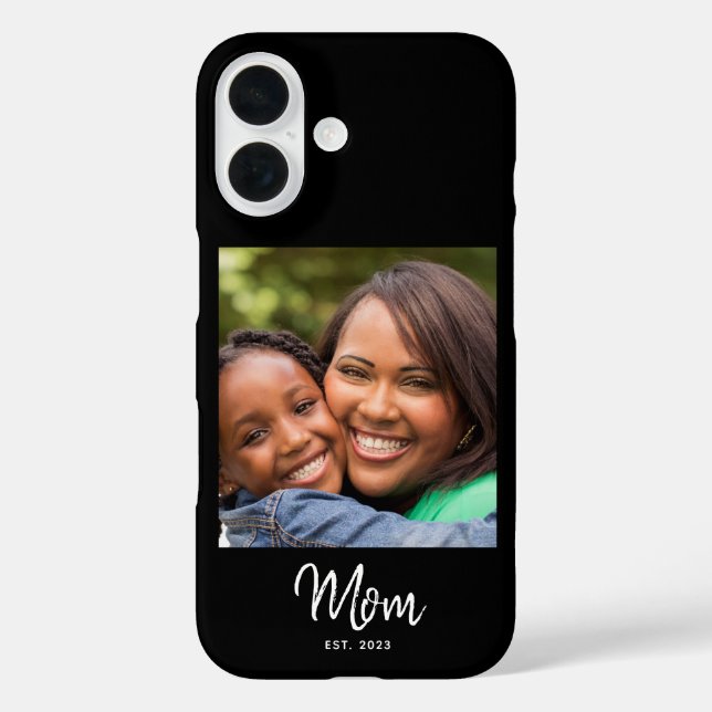 Schwarze Mom etablierte Schrift Foto Case-Mate iPhone Hülle (Rückseite)