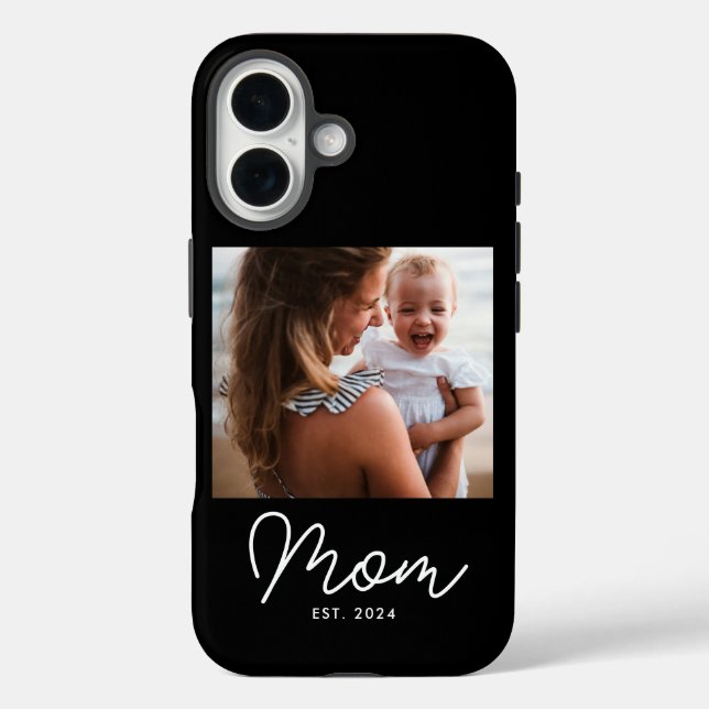 Schwarze Mom etablierte Skript Foto  Case-Mate iPhone Hülle (Rückseite)