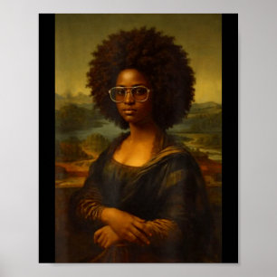 Schwarze Mona Lisa Afro Afrikanisch Amerikanische  Poster