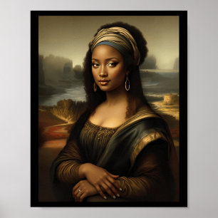 Schwarze Mona Lisa Afroamerikaner Schwarze Geschic Poster