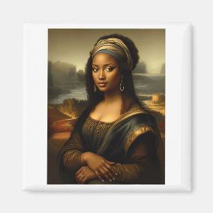 Schwarze Mona Lisa Afroamerikanische Schwarze Gesc Magnet