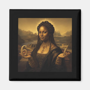 Schwarze Mona Lisa Afroamerikanischer Schwarzer Ge Magnet