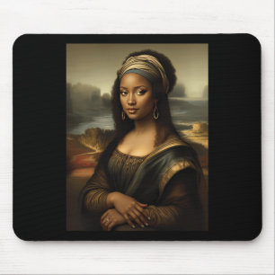 Schwarze Mona Lisa Afroamerikanischer Schwarzer Ge Mousepad