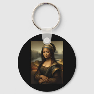 Schwarze Mona Lisa Afroamerikanischer Schwarzer Ge Schlüsselanhänger