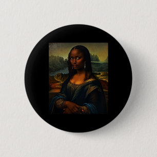 Schwarze Mona Lisa Black History Month Frau Afro K Button