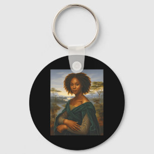 Schwarze Mona Lisa Grafik Afro Afrikanisch Amerika Schlüsselanhänger