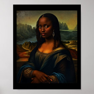 Schwarze Mona Lisa Schwarze Geschichte Monat Frau Poster