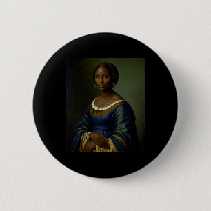Schwarze Mona Lisa Schwarzer Geschichtsmonat Frau Button