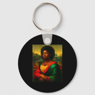 Schwarze Mona Lisa Seitenblick Afro Frau Schwarze  Schlüsselanhänger