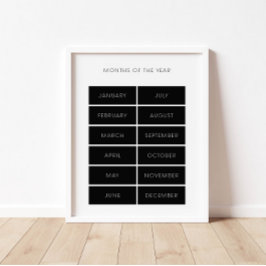 Schwarze Monate des Jahres pädagogisches Poster