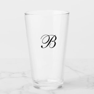 Schwarze Monogramm-Initialen Glas