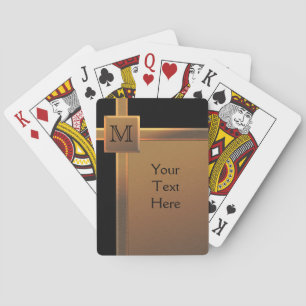 Schwarze Monogramm, Kupfer-LOOK-Karten Spielkarten