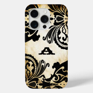 Schwarze Monogramm Vintage Cottailcore-Ästhetik Case-Mate iPhone Hülle